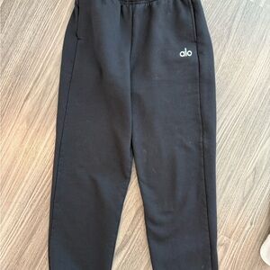 ALO Yoga Kids Black Jogger Pants with Subtle Logo